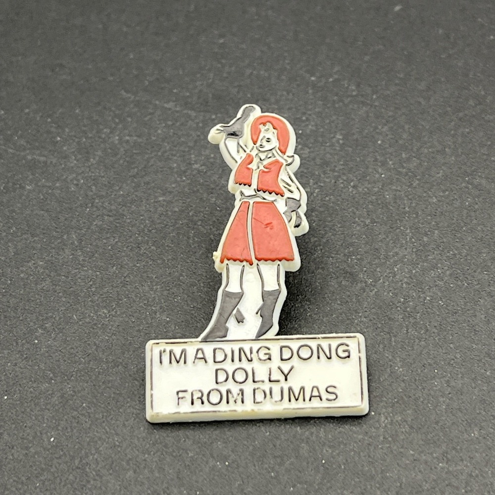 Vintage I'm A Ding Dong Dolly From Dumas Nathan For You Plastic Lapel Hat Pin
